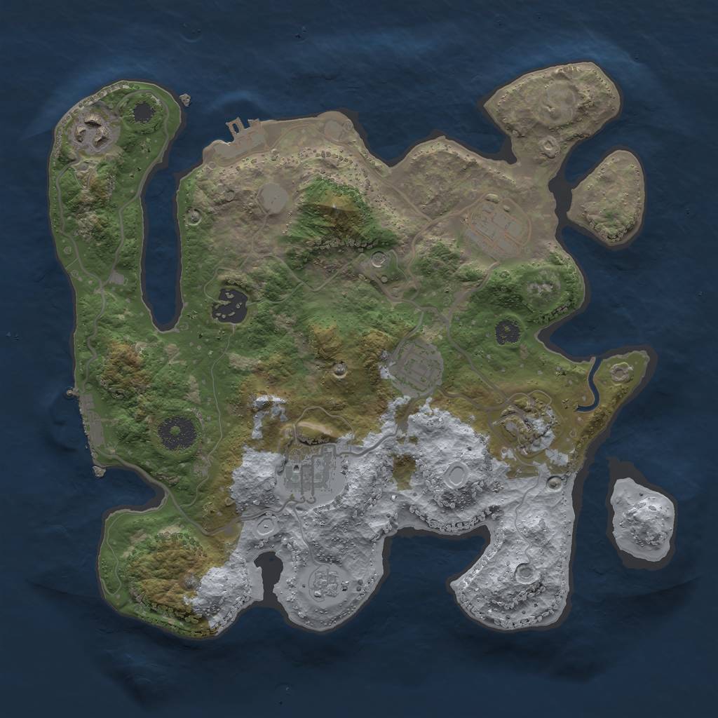 Rust Map: Procedural Map, Size: 3000, Seed: 945213, 15 Monuments