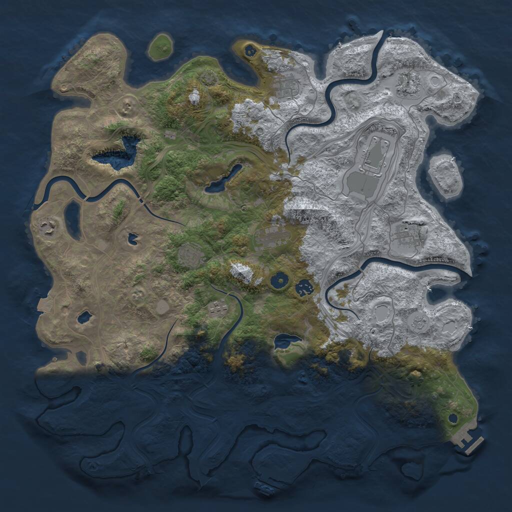 Rust Map: Procedural Map, Size: 4500, Seed: 361049354, 15 Monuments