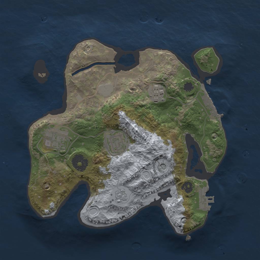 Rust Map: Procedural Map, Size: 2400, Seed: 28419, 12 Monuments