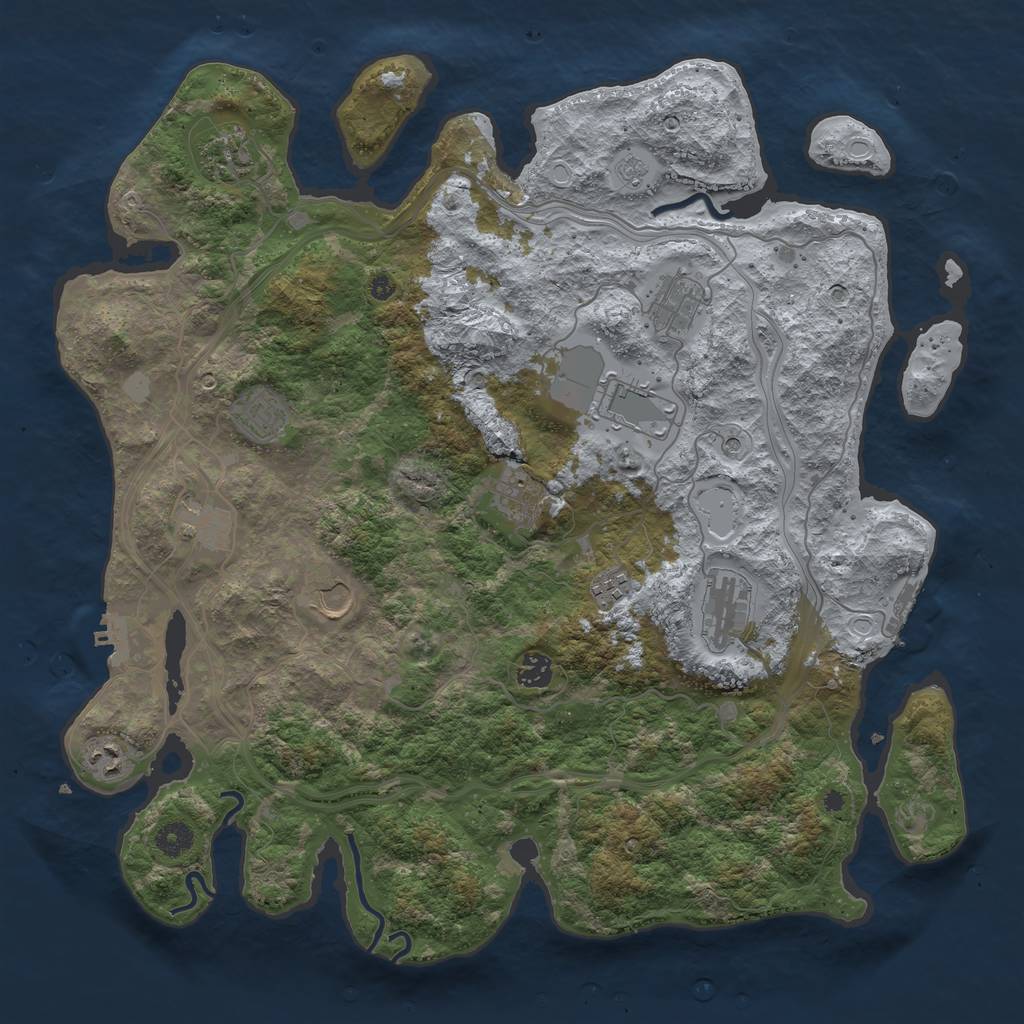 Rust Map: Procedural Map, Size: 4250, Seed: 883794280, 20 Monuments
