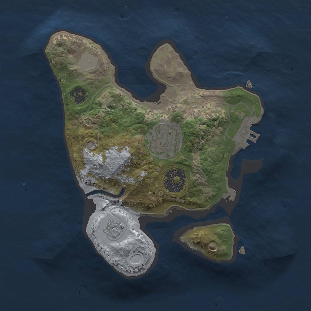 Rust Map: Procedural Map, Size: 2000, Seed: 1707239434, 8 Monuments