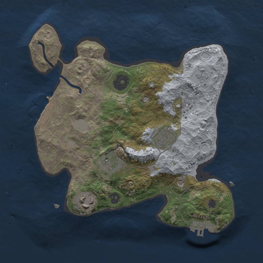 Rust Map: Procedural Map, Size: 2500, Seed: 165105069, 12 Monuments
