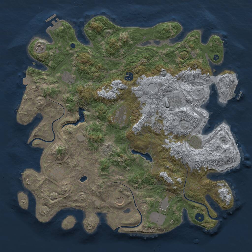 Rust Map: Procedural Map, Size: 4250, Seed: 1480915754, 16 Monuments