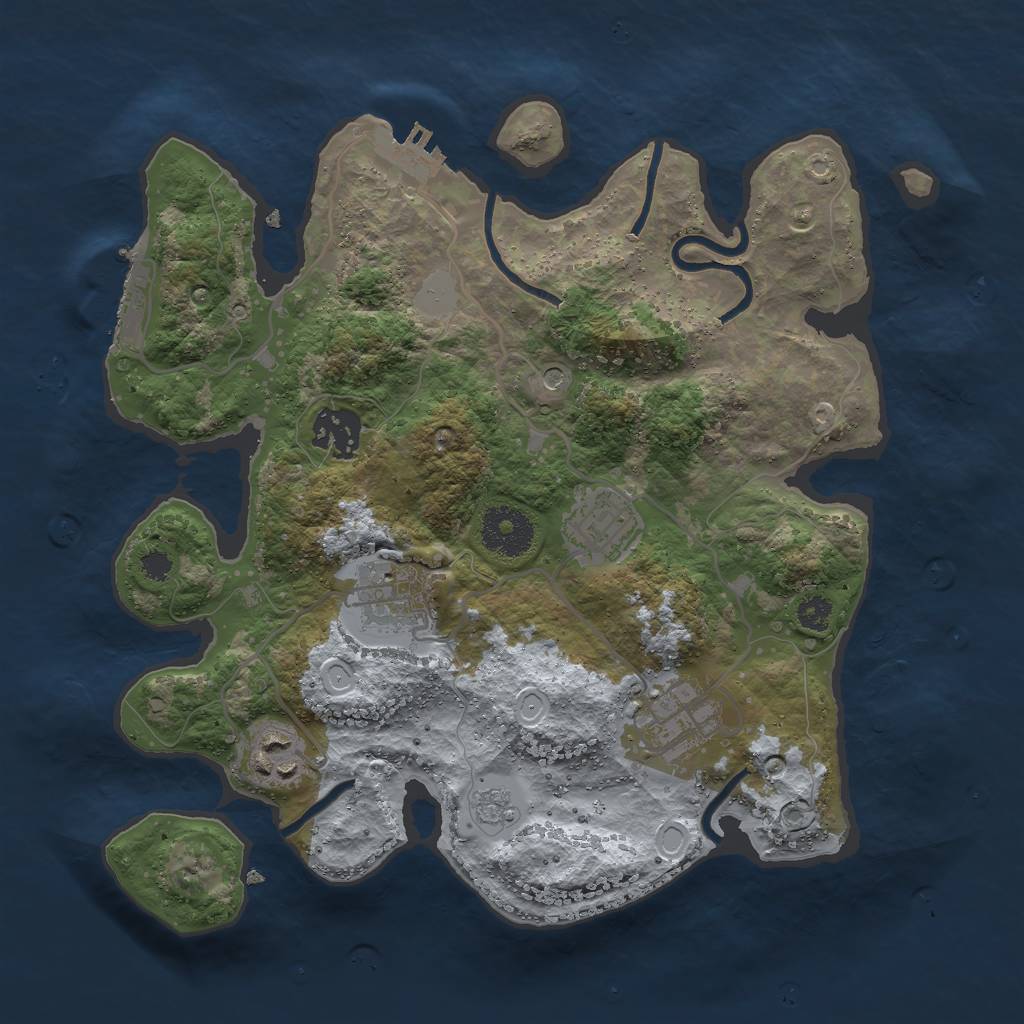 Rust Map: Procedural Map, Size: 3000, Seed: 1476761328, 14 Monuments