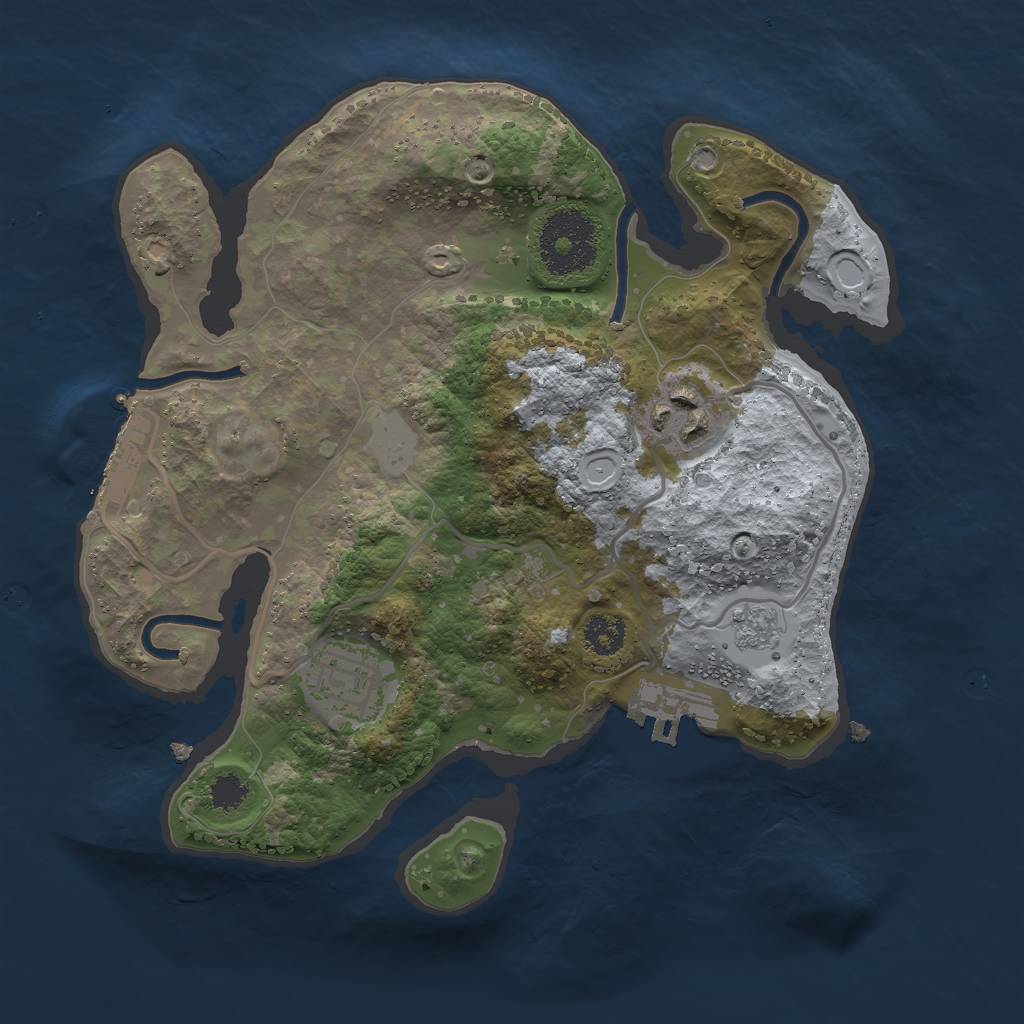 Rust Map: Procedural Map, Size: 2500, Seed: 1359222376, 10 Monuments