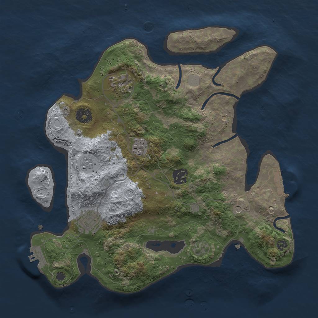 Rust Map: Procedural Map, Size: 3000, Seed: 26048, 11 Monuments
