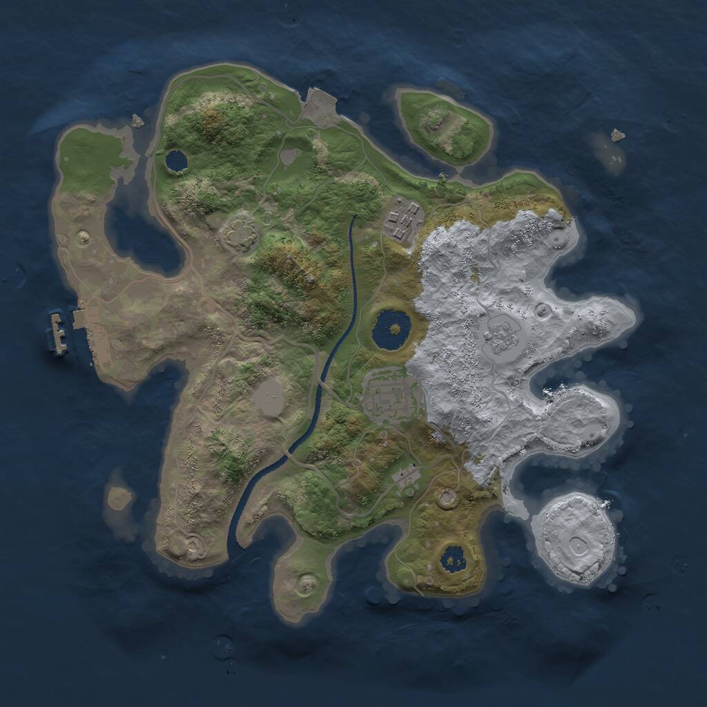 Rust Map: Procedural Map, Size: 2700, Seed: 55678423, 6 Monuments