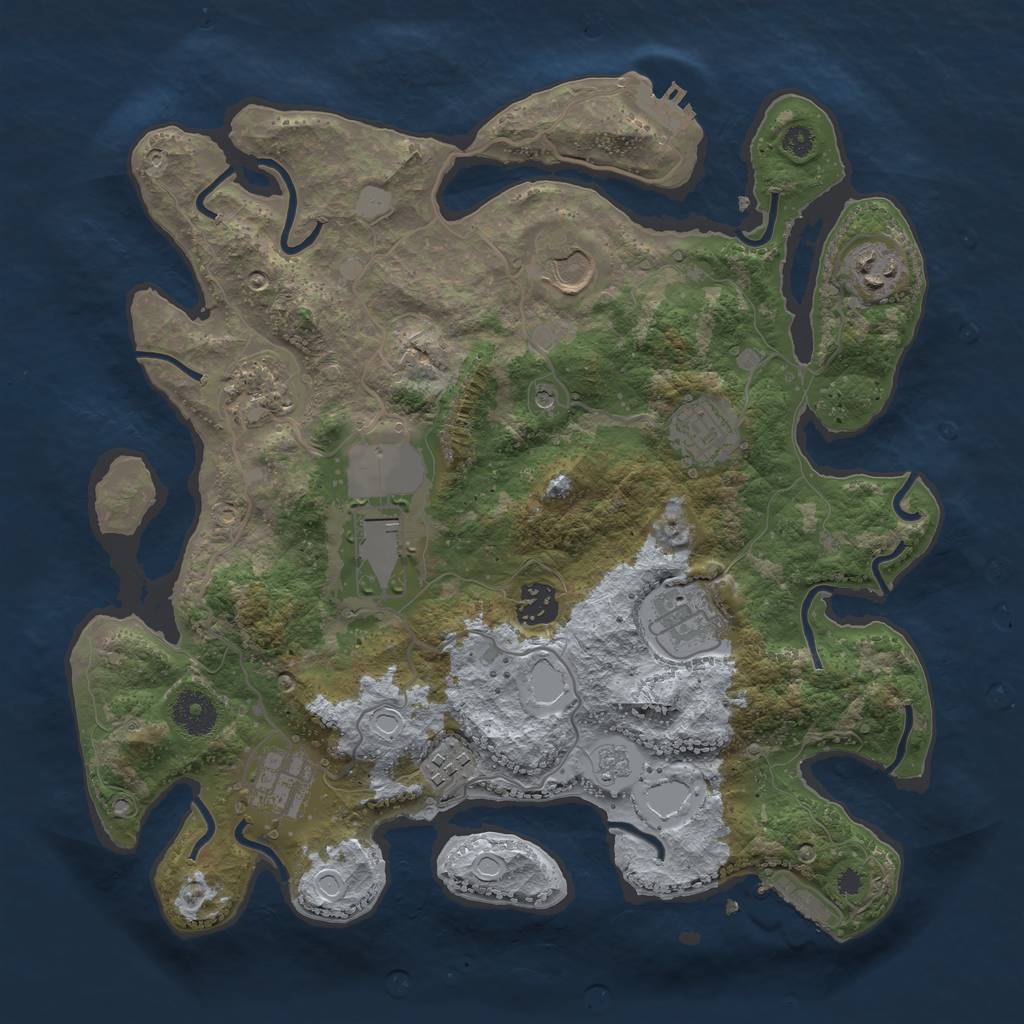 Rust Map: Procedural Map, Size: 3500, Seed: 1786593552, 16 Monuments