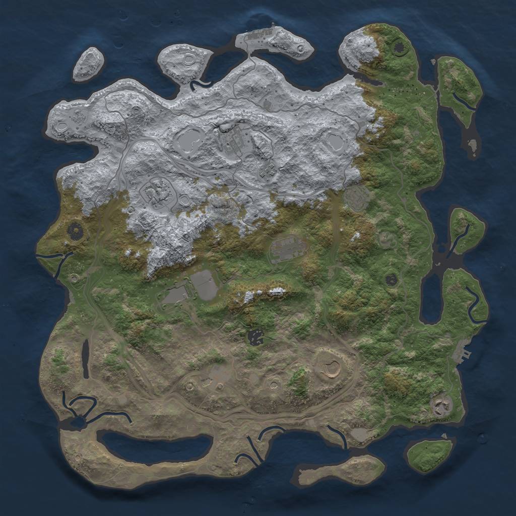 Rust Map: Procedural Map, Size: 4500, Seed: 4823454, 19 Monuments