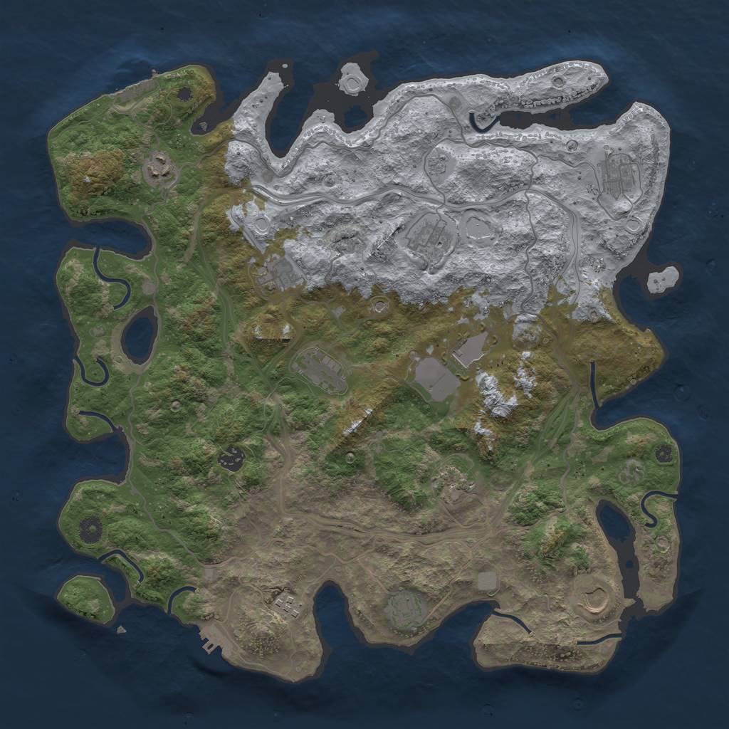 Rust Map: Procedural Map, Size: 4250, Seed: 289036433, 18 Monuments