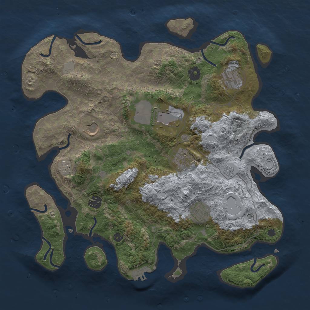 Rust Map: Procedural Map, Size: 3500, Seed: 272719424, 15 Monuments