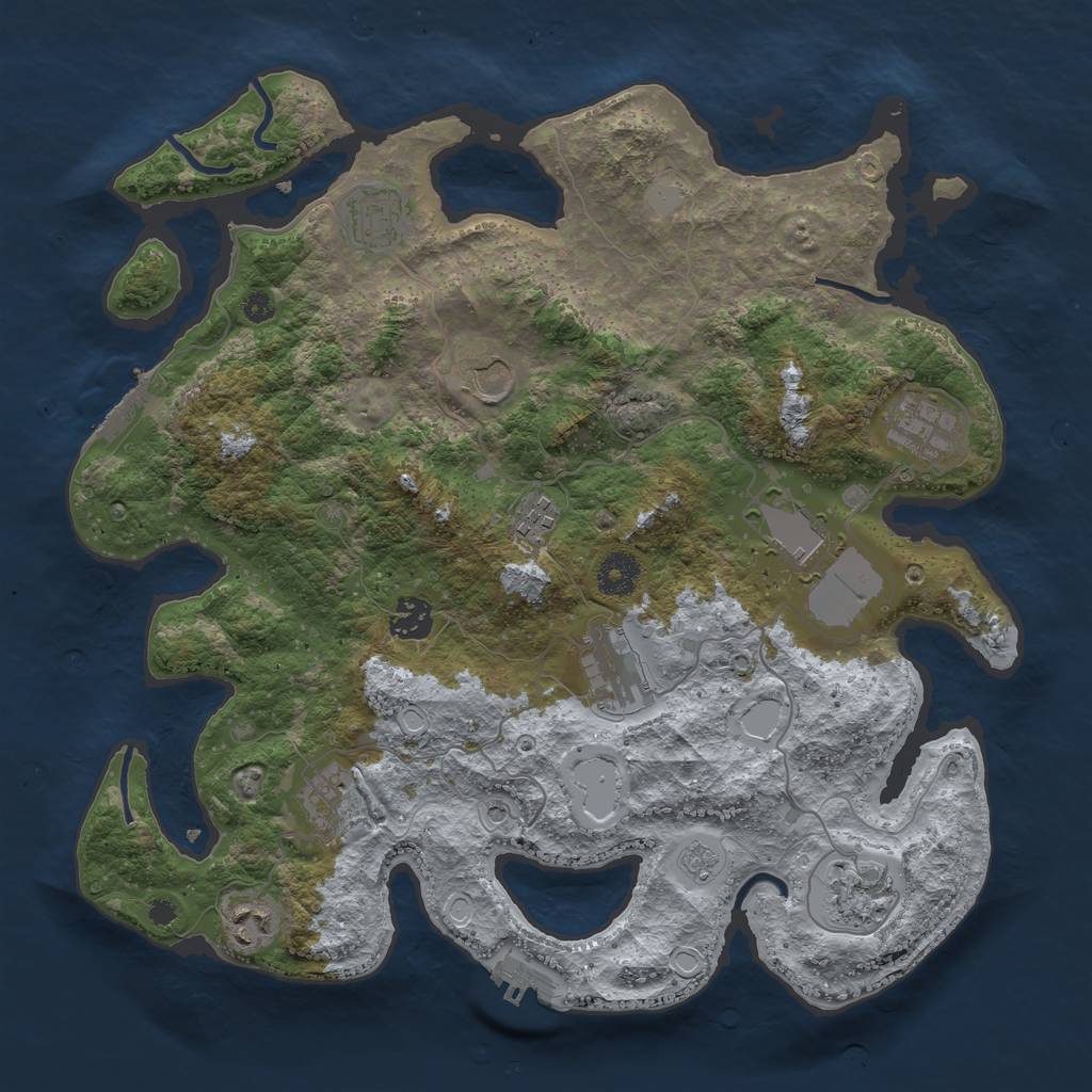 Rust Map: Procedural Map, Size: 3700, Seed: 1594948560, 19 Monuments