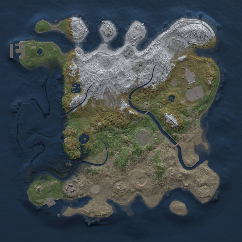 Rust Map: Procedural Map, Size: 3500, Seed: 151972384, 14 Monuments
