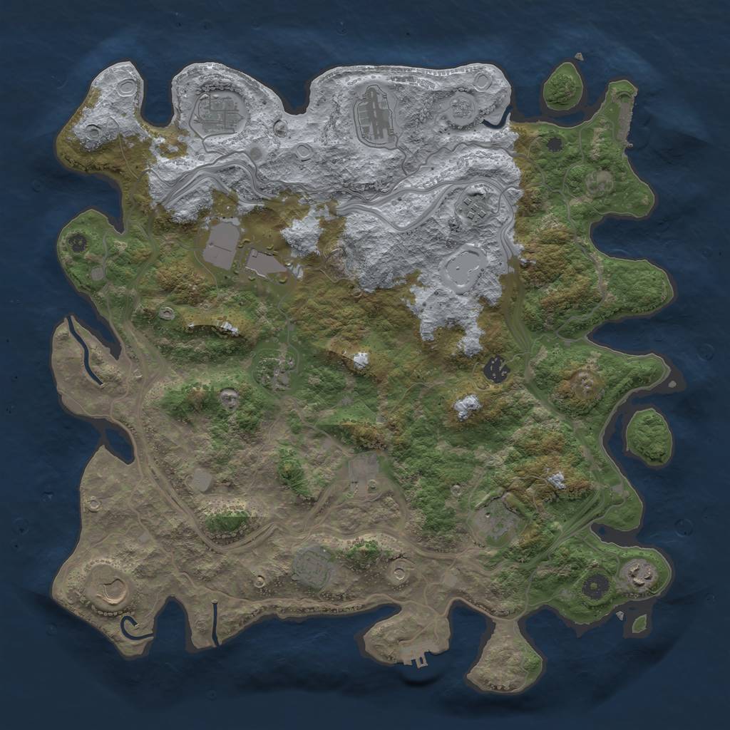 Rust Map: Procedural Map, Size: 4250, Seed: 822419058, 20 Monuments