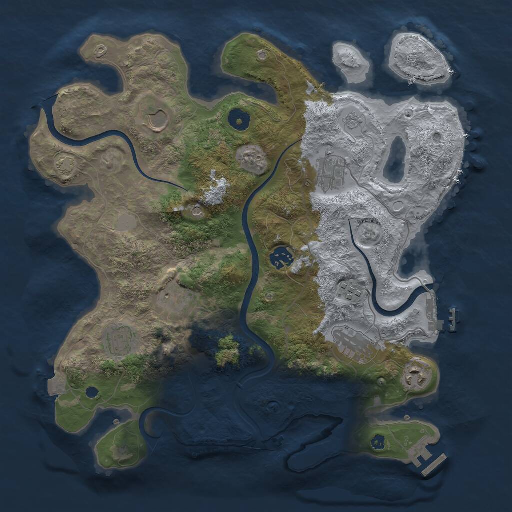 Rust Map: Procedural Map, Size: 3500, Seed: 1621557616, 14 Monuments