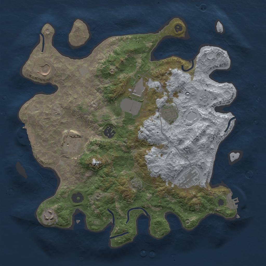 Rust Map: Procedural Map, Size: 3500, Seed: 282460837, 15 Monuments