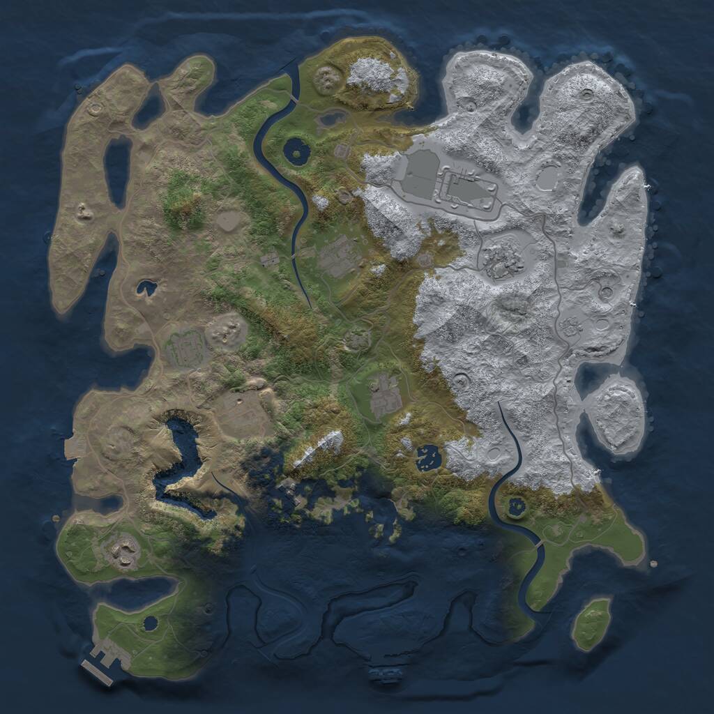 Rust Map: Procedural Map, Size: 4000, Seed: 1171295991, 15 Monuments