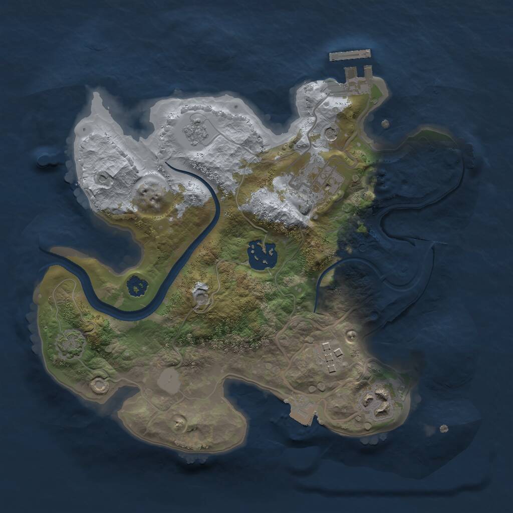 Rust Map: Procedural Map, Size: 2500, Seed: 386238676, 9 Monuments