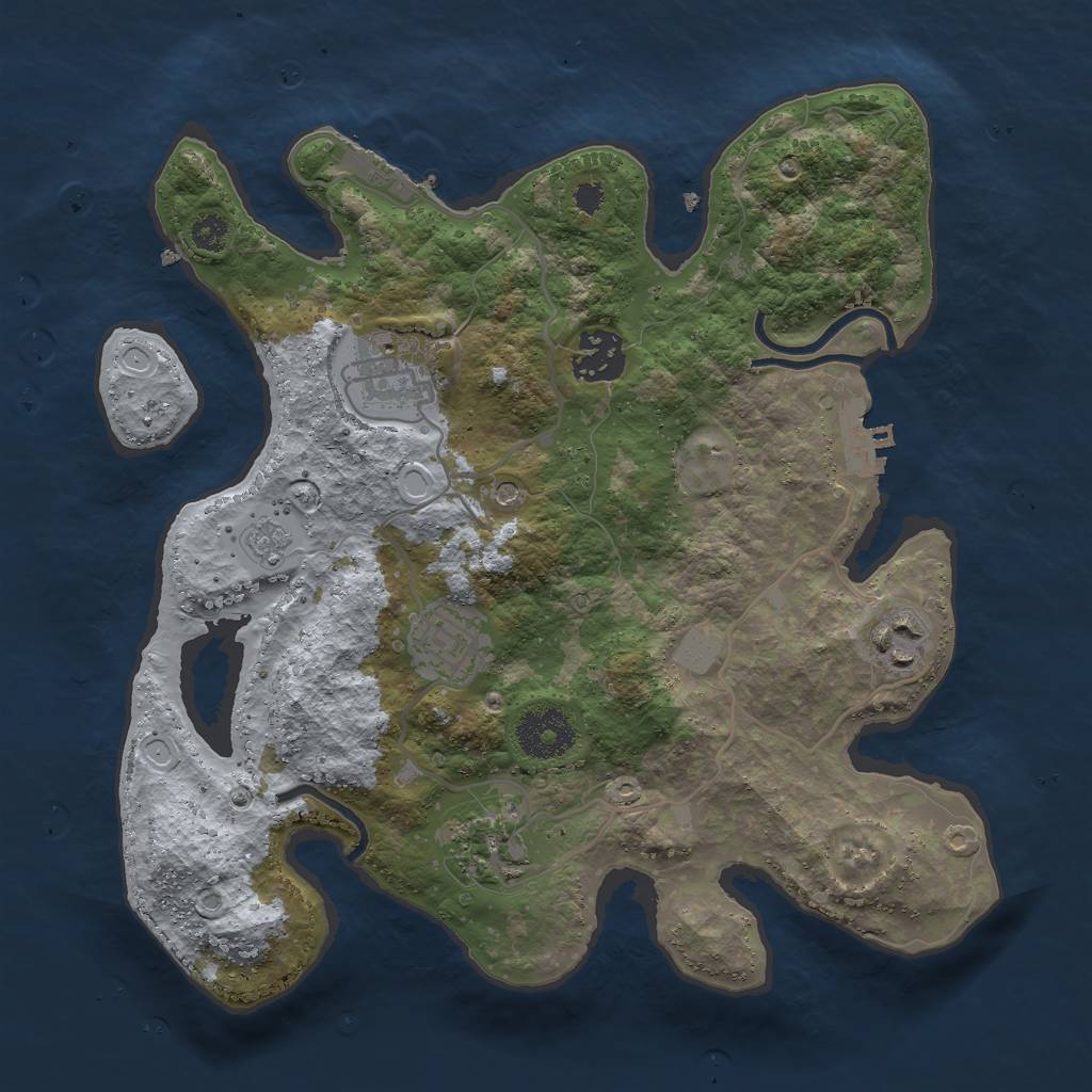 Rust Map: Procedural Map, Size: 3000, Seed: 1620454793, 12 Monuments