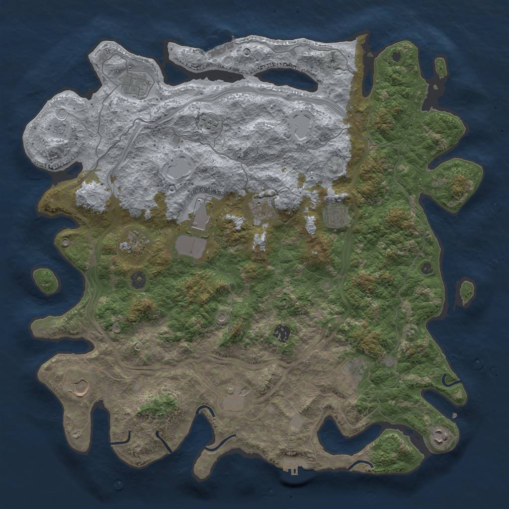 Rust Map: Procedural Map, Size: 4500, Seed: 230112, 20 Monuments