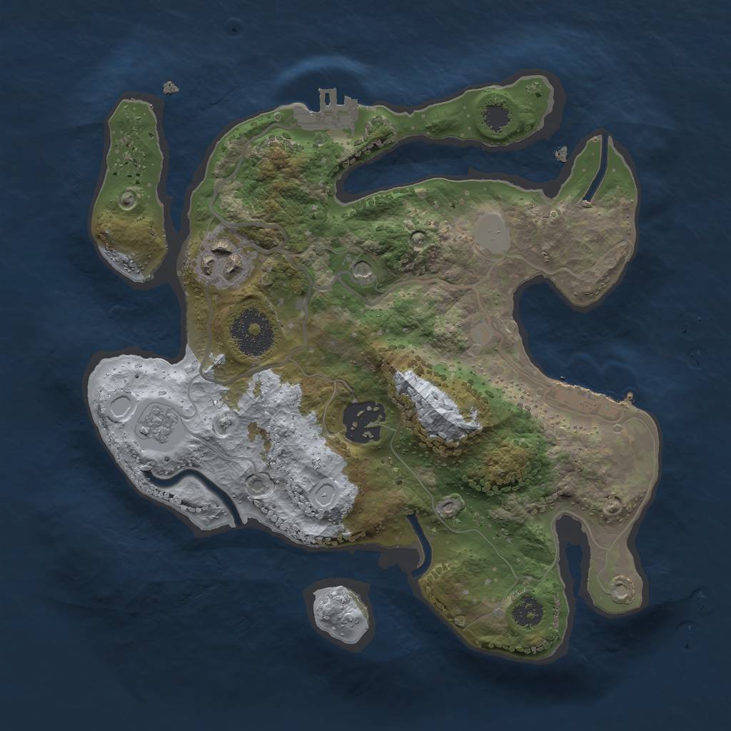 Rust Map: Procedural Map, Size: 2500, Seed: 8595, 11 Monuments