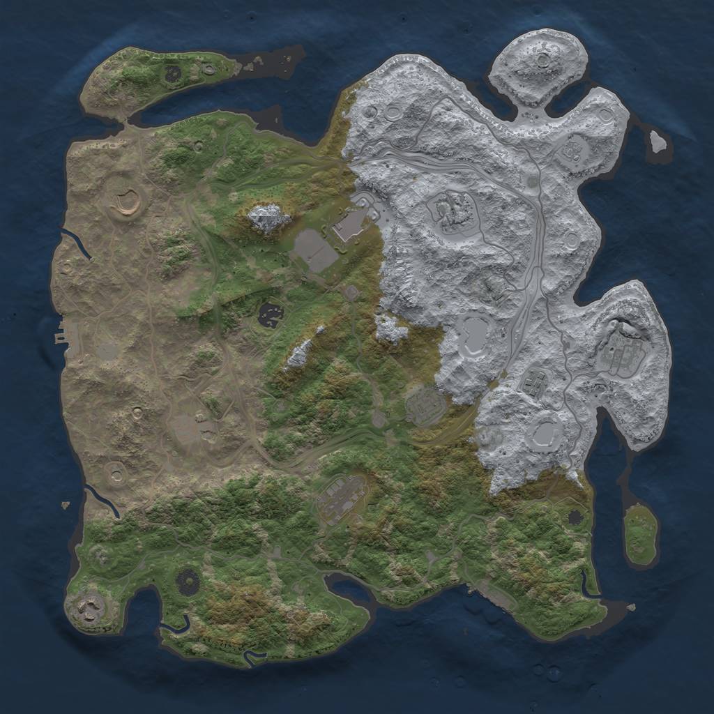 Rust Map: Procedural Map, Size: 4250, Seed: 2363, 19 Monuments