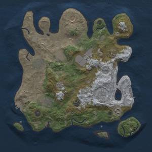 Thumbnail Rust Map: Procedural Map, Size: 3500, Seed: 427201611, 18 Monuments