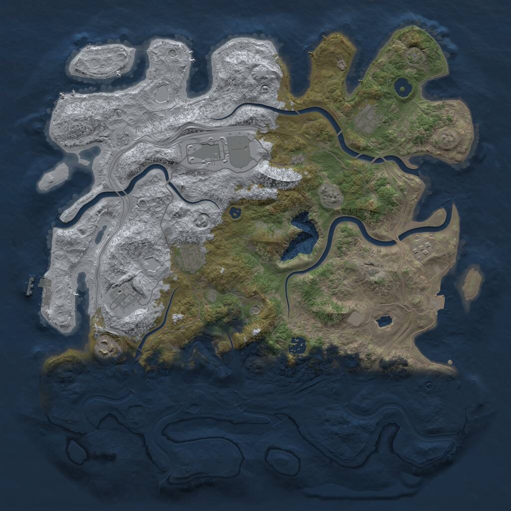 Rust Map: Procedural Map, Size: 4250, Seed: 407004828, 13 Monuments