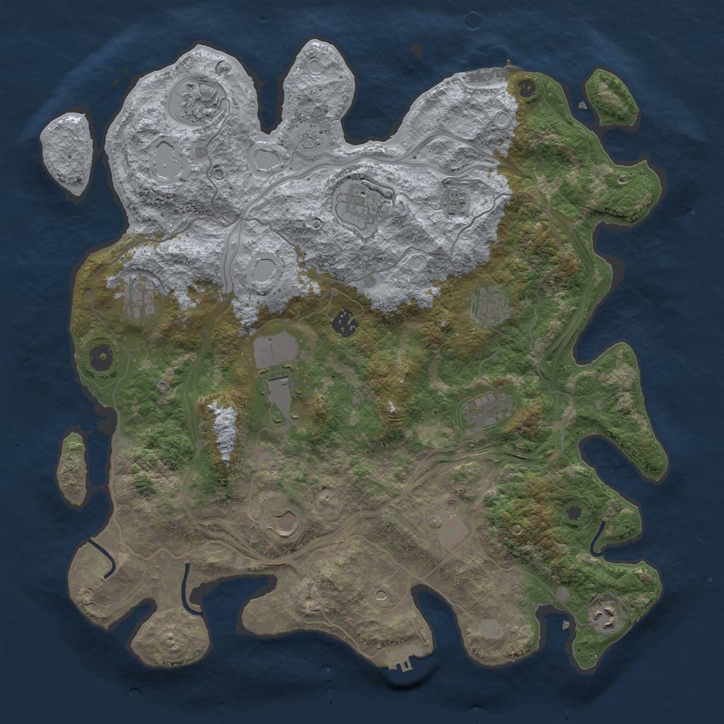 Rust Map: Procedural Map, Size: 4250, Seed: 960974007, 20 Monuments