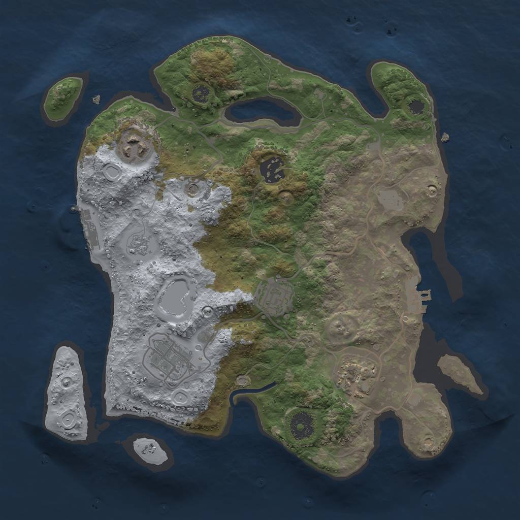 Rust Map: Procedural Map, Size: 3000, Seed: 11509, 14 Monuments