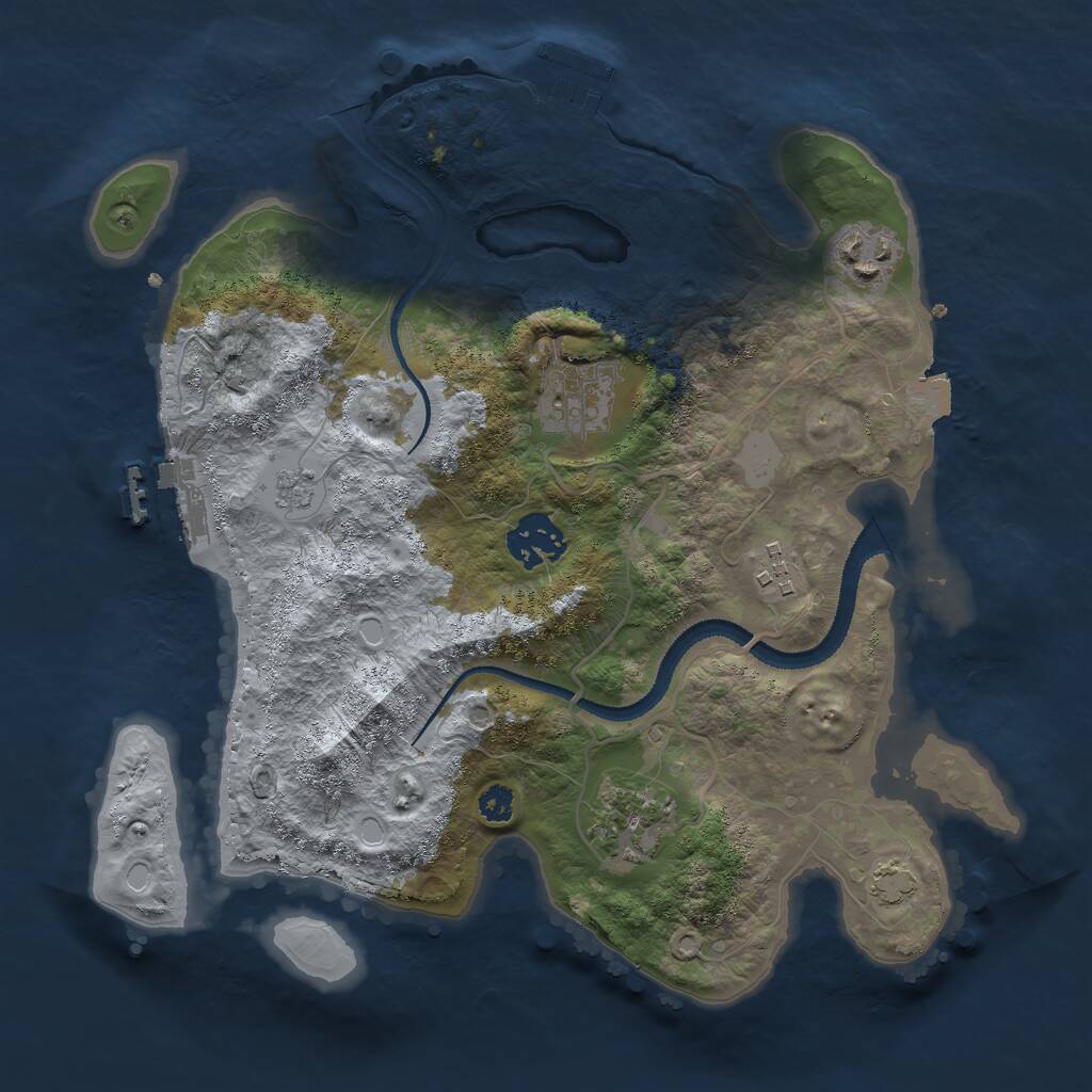Rust Map: Procedural Map, Size: 3000, Seed: 11509, 10 Monuments