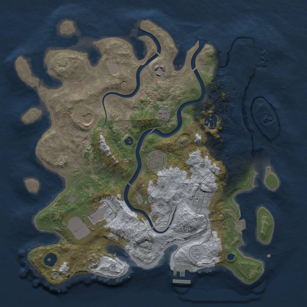 Rust Map: Procedural Map, Size: 3500, Seed: 270193836, 13 Monuments