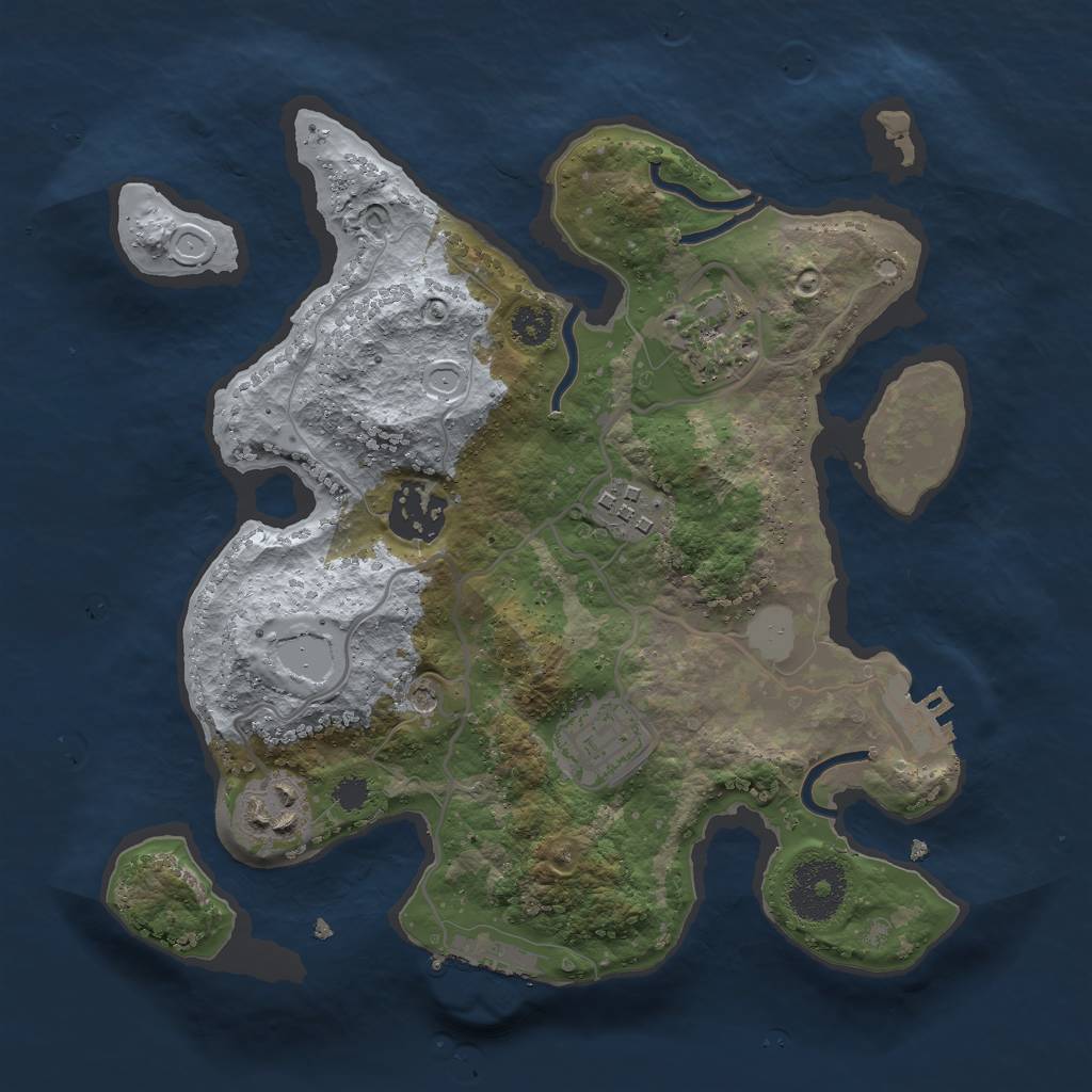 Rust Map: Procedural Map, Size: 2750, Seed: 54719158, 13 Monuments