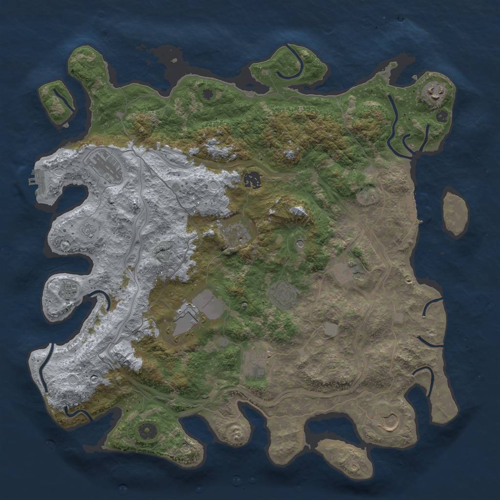 Rust Map: Procedural Map, Size: 4250, Seed: 85646, 19 Monuments