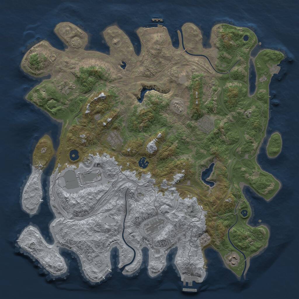 Rust Map: Procedural Map, Size: 4300, Seed: 422134806, 14 Monuments