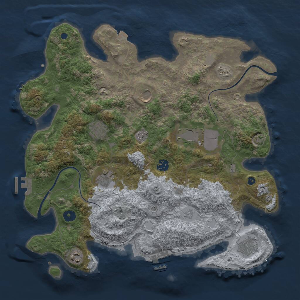 Rust Map: Procedural Map, Size: 3750, Seed: 26002142, 14 Monuments