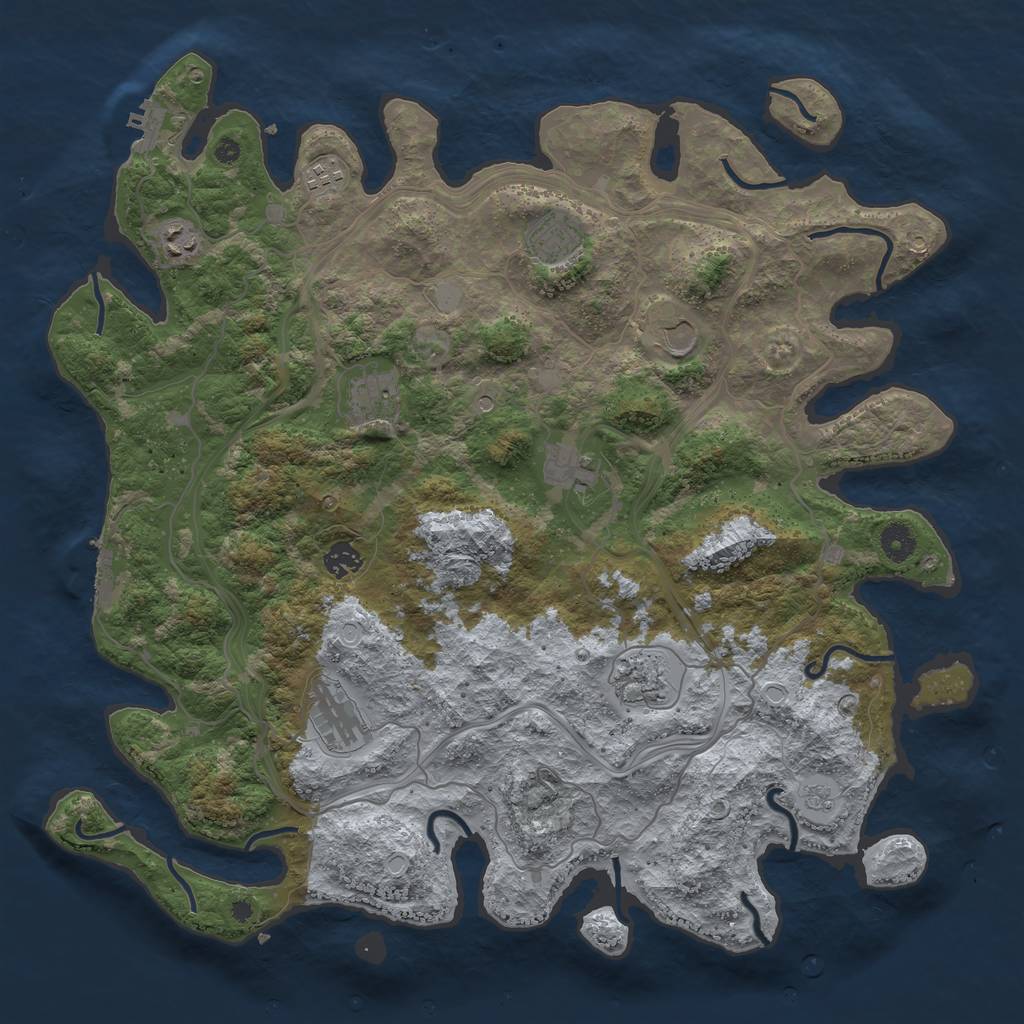 Rust Map: Procedural Map, Size: 4250, Seed: 745333914, 18 Monuments