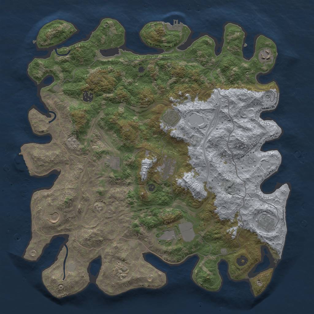 Rust Map: Procedural Map, Size: 4276, Seed: 100000, 19 Monuments