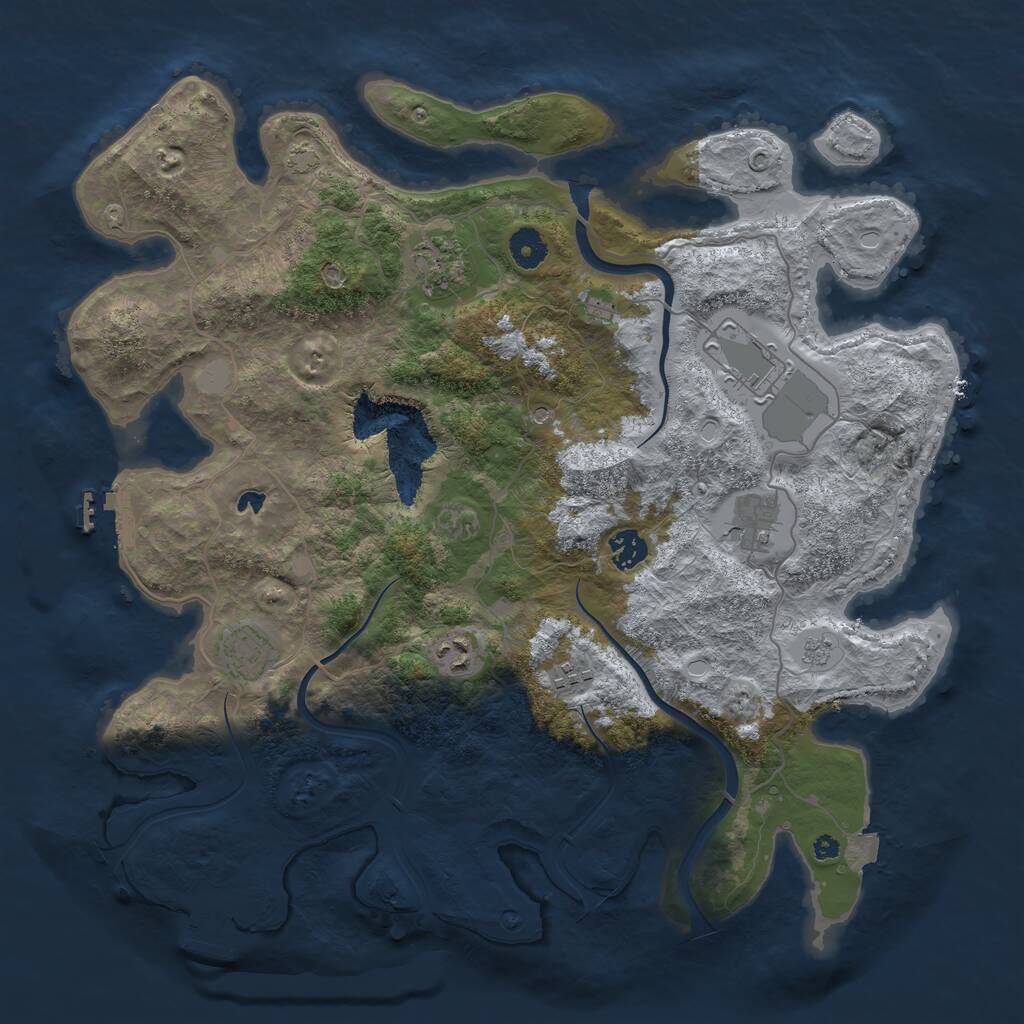 Rust Map: Procedural Map, Size: 4000, Seed: 112079981, 13 Monuments