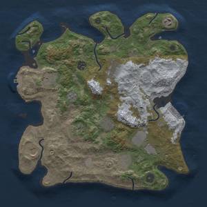 Thumbnail Rust Map: Procedural Map, Size: 3500, Seed: 64482475, 17 Monuments