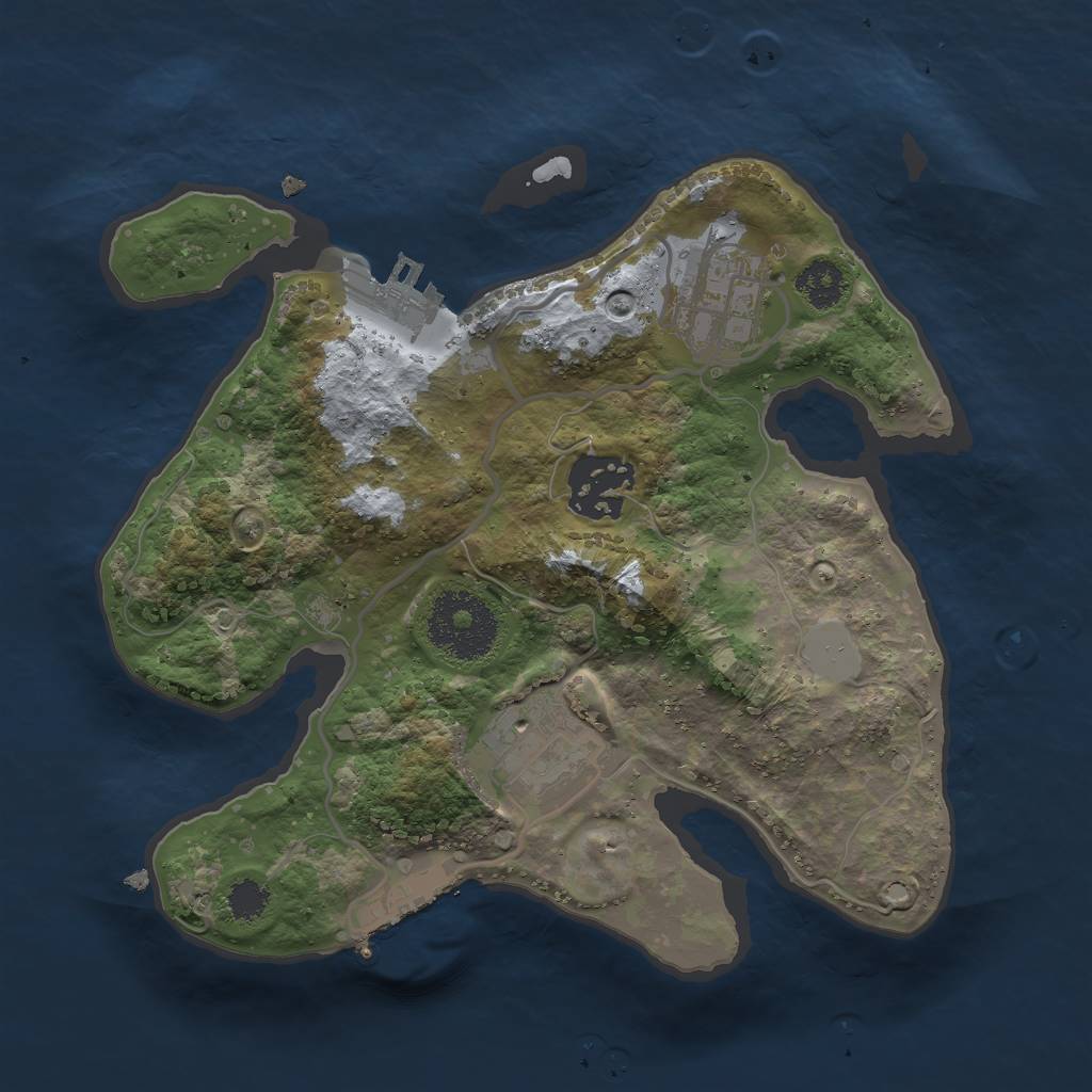 Rust Map: Procedural Map, Size: 2400, Seed: 990511133, 10 Monuments