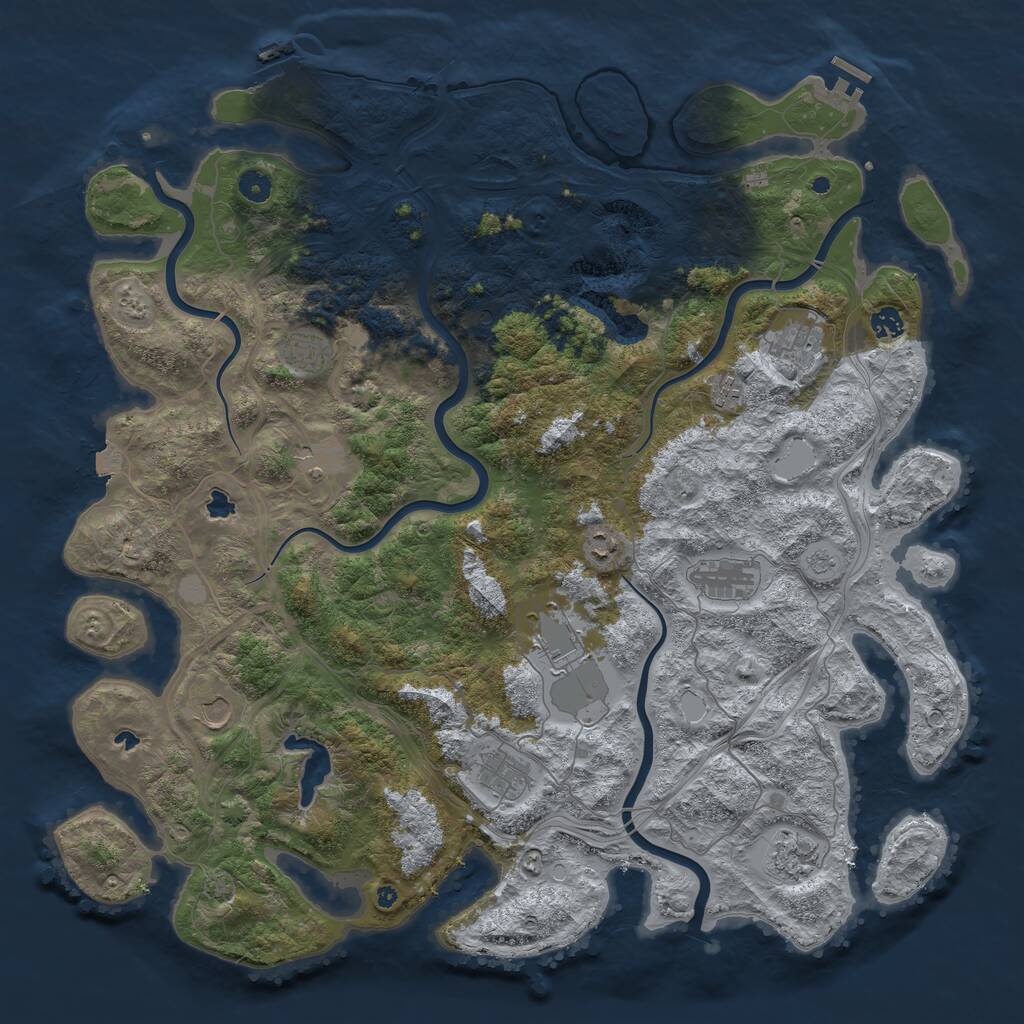 Rust Map: Procedural Map, Size: 4800, Seed: 1485144038, 17 Monuments