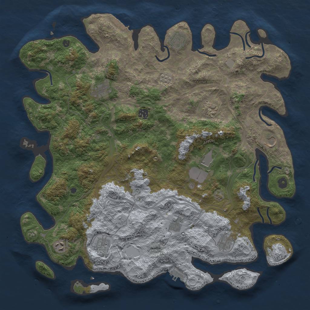 Rust Map: Procedural Map, Size: 4500, Seed: 67389406, 20 Monuments