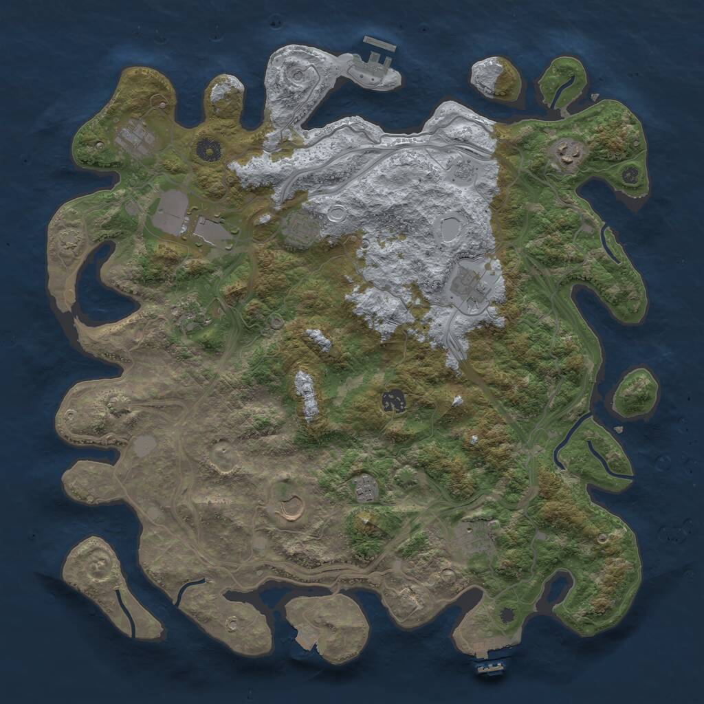 Rust Map: Procedural Map, Size: 4250, Seed: 168935785, 16 Monuments