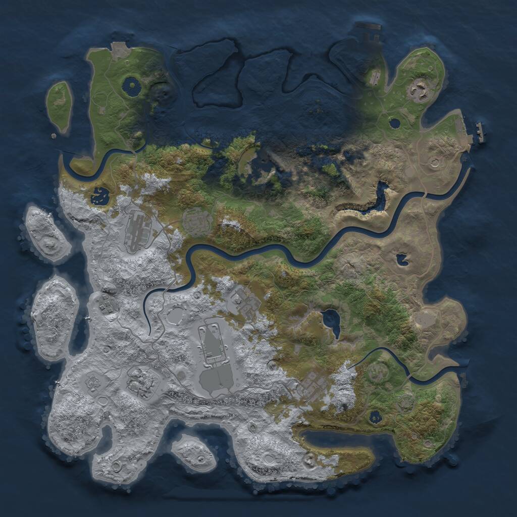 Rust Map: Procedural Map, Size: 4100, Seed: 63332, 16 Monuments