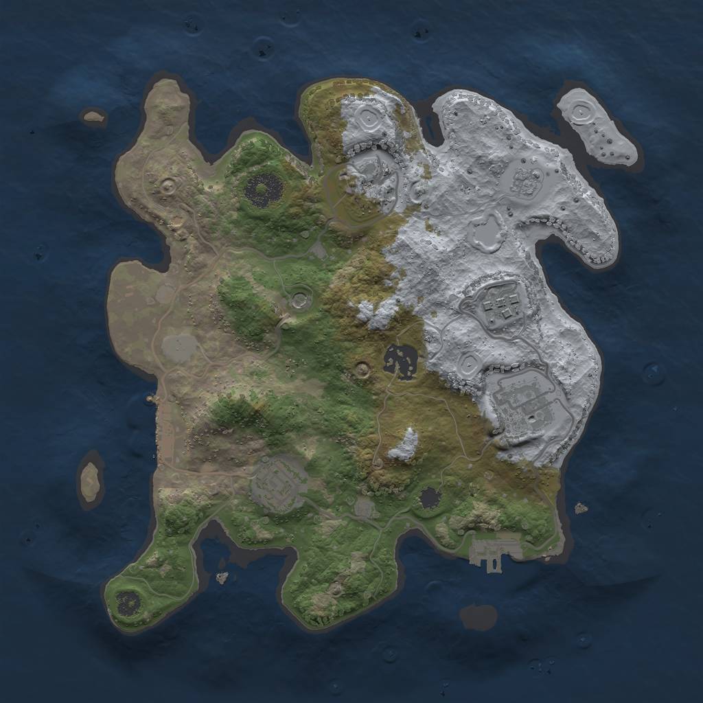 Rust Map: Procedural Map, Size: 2900, Seed: 1855532, 14 Monuments