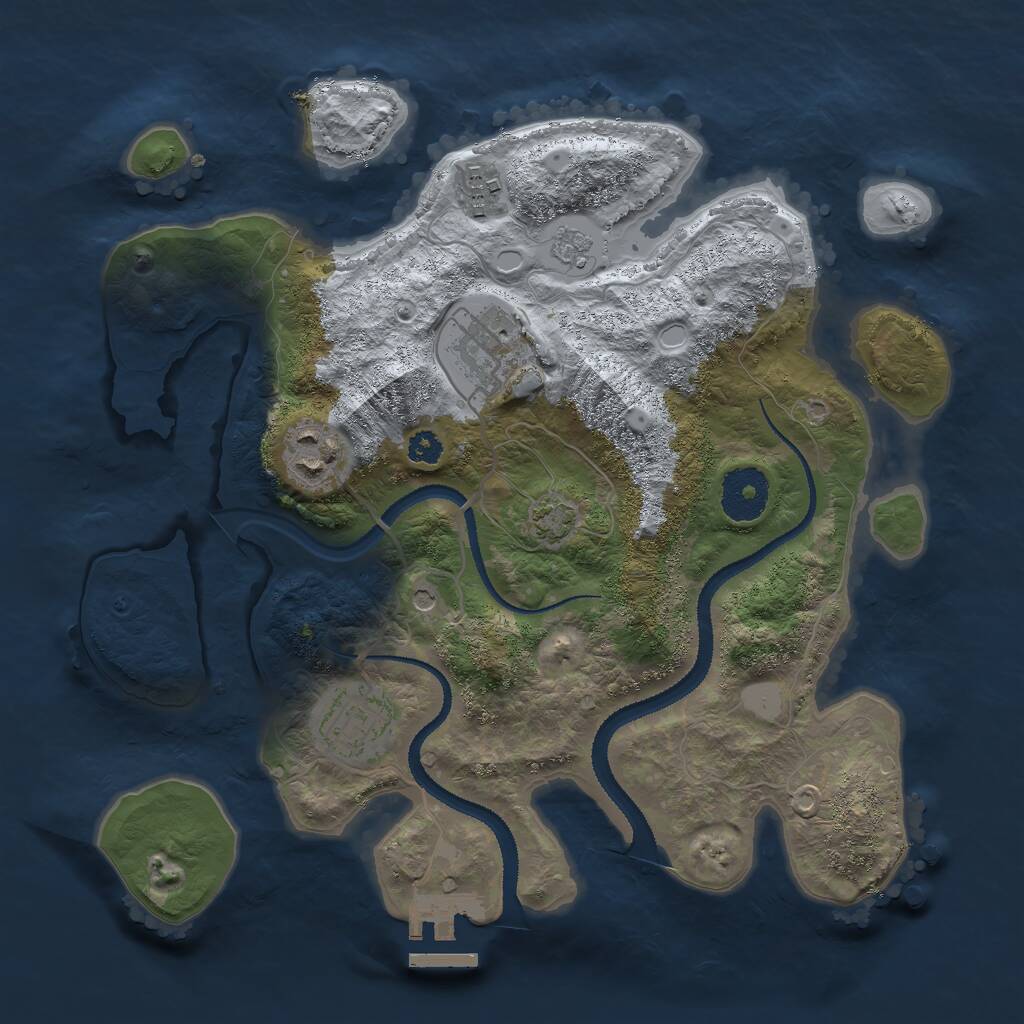 Rust Map: Procedural Map, Size: 3000, Seed: 392335005, 9 Monuments