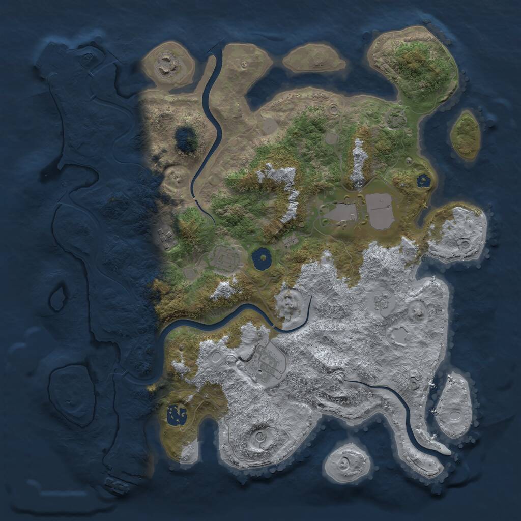 Rust Map: Procedural Map, Size: 3700, Seed: 9193566, 12 Monuments