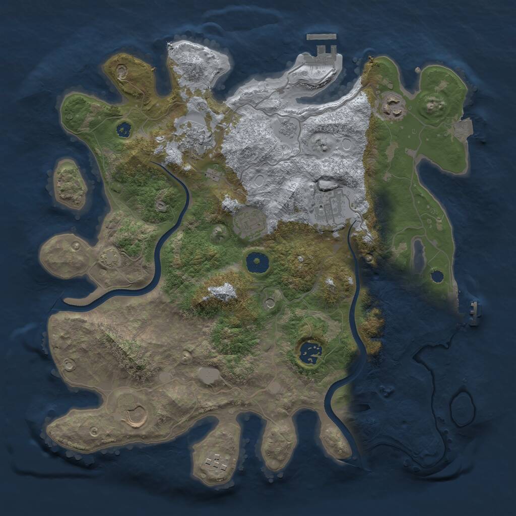 Rust Map: Procedural Map, Size: 3500, Seed: 146417, 13 Monuments