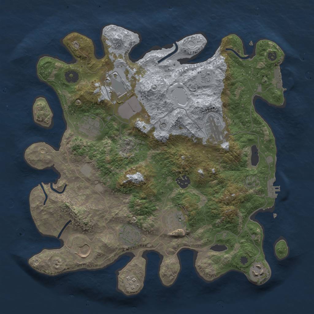 Rust Map: Procedural Map, Size: 3500, Seed: 146417, 18 Monuments